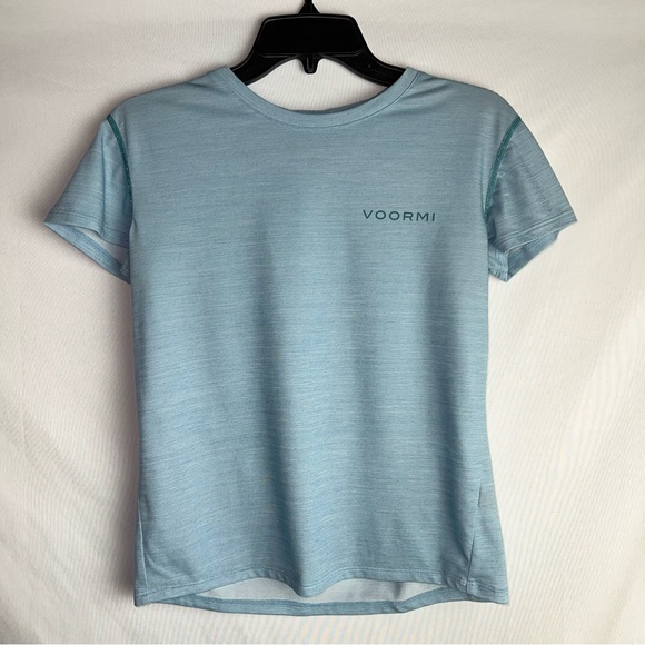 voormi women’s short sleeve tech tee in tourmaline - Picture 4 of 5
